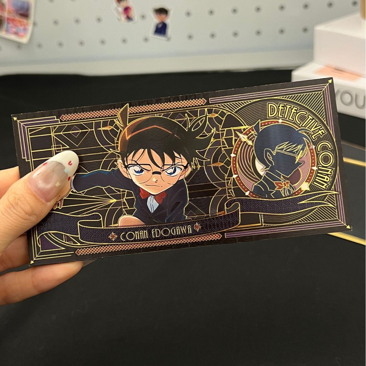 名侦探柯南周边纪念钞新一怪盗基德闪卡收藏币烫金钞卡片礼物动漫 - 图3