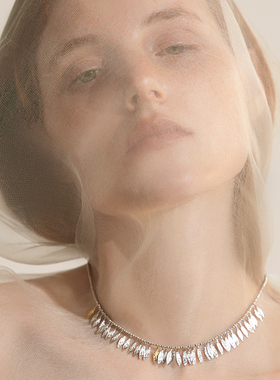 Wens 新中式植物系列繁叶流苏项链女肌理原创锁骨链设计感高级