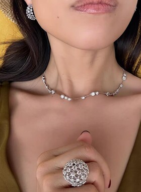 Wens星辰系列满天星锆石项链女高级感小众设计师百搭气质轻奢颈链