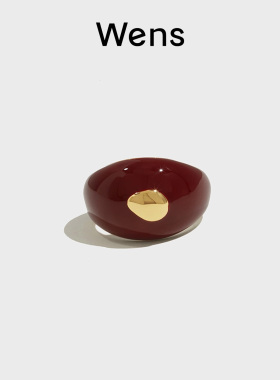 wens复古珐琅滴釉美拉德戒指女