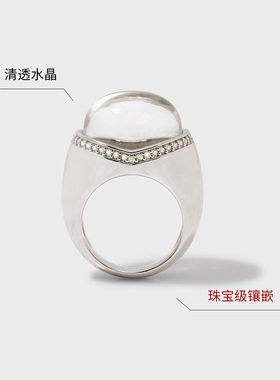 “钻光晨露”镶锆石戒指女