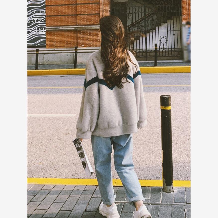 水貂绒外套女皮草短款加绒加厚2023冬季新款显瘦小个子仿毛呢大衣 - 图2