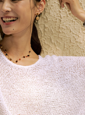 LILIFAN莉莉梵 幸运编织球形珠串项链 高级锁骨链吊坠送女友