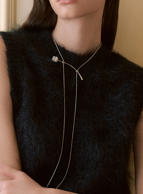 LILIFAN莉莉梵 一字铃兰松石线型项链 高级感甜酷可抽拉调节百搭