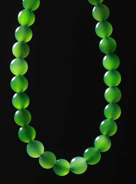 天然和田玉玉器工厂店俄料碧玉老料菠菜绿珠圆玉润玉石手串简约款