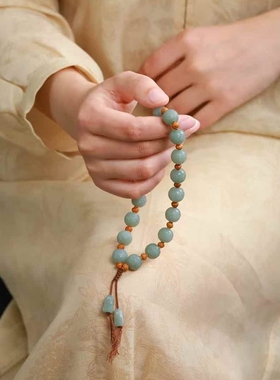 天然新疆和田玉玉器工厂店且末蓝老料玉石工艺品复古如意手持带证