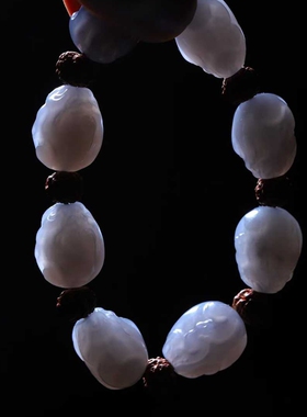 天然新疆和田玉玉器工厂店青海料老料烟紫色玉石貔貅手串手链带证