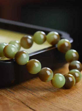 和田玉供应链天然新疆和田玉若羌黄口料老料俏糖色玉石聚宝盆手串