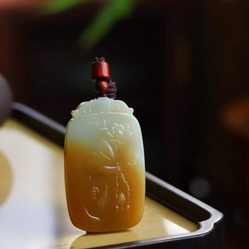 天然和田玉玉器工厂店新疆且末料老料俏糖色玉石乘龙观音吊坠挂件 - 图2