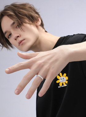 xxoff可调节轻奢新款足银银戒指