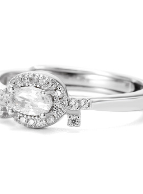 XXOFF925银螃蟹状闪钻戒指