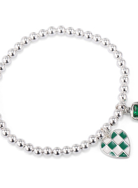 XXOFF恋恋棋盘爱心滴胶彩色锆石