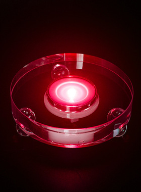 新款圆形水晶led灯底座家居装饰工艺品摆件usb充电带插电灯座