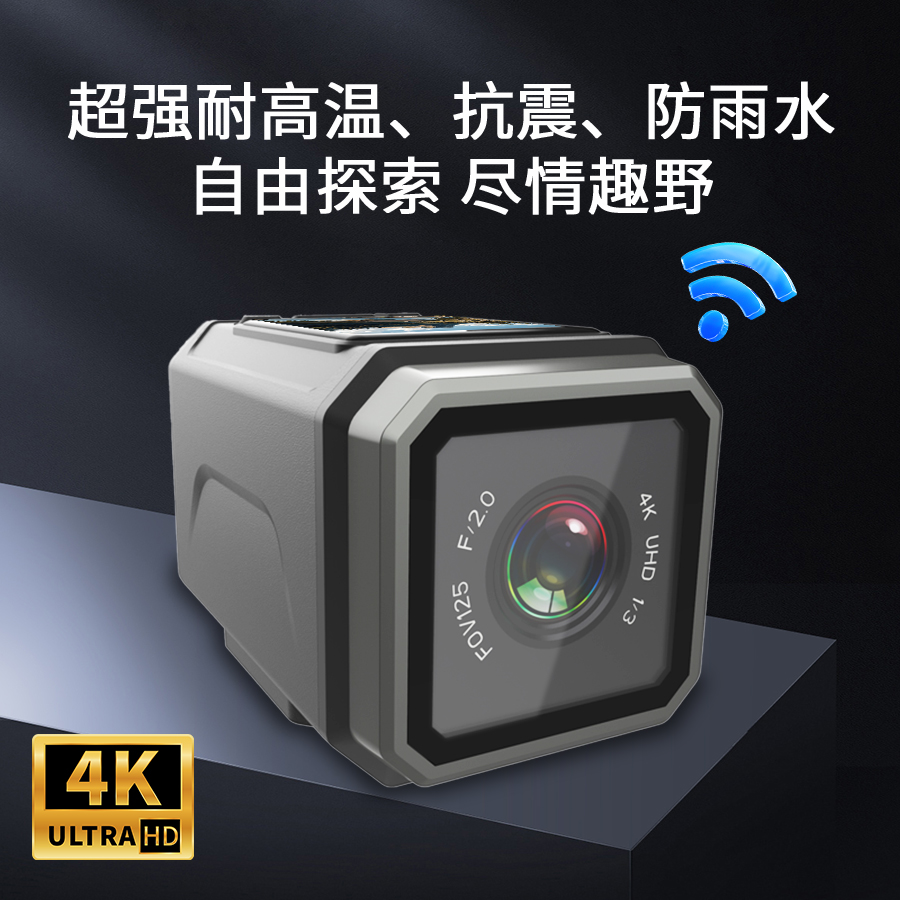 4K超清仿赛摩托车越野自行车后视镜骑行防水防抖记录仪头盔摄像机 - 图0