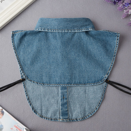 休闲假领子女百搭假领牛仔衬衫假衣领男秋冬毛衣装饰领雪花牛仔领 - 图2