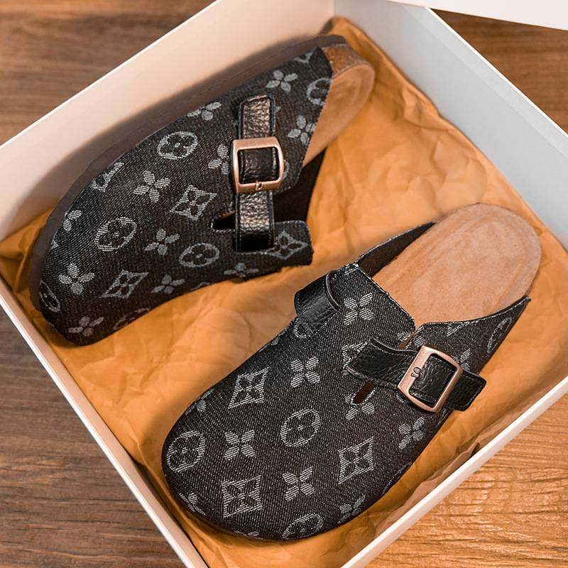 宝成鞋业冬季包头拖鞋高品质欧美包头平底男女款复古外穿勃肯拖鞋,淘宝优惠券,粉丝福利购,淘宝优惠卷