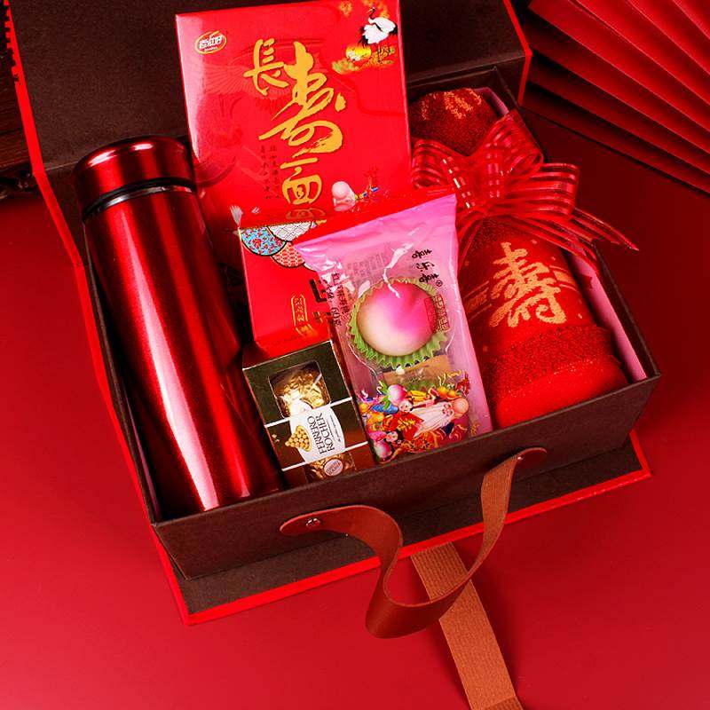 老人寿宴伴手礼生日祝寿回礼607080岁大寿做寿答谢纪念礼品寿礼盒_虎窝淘