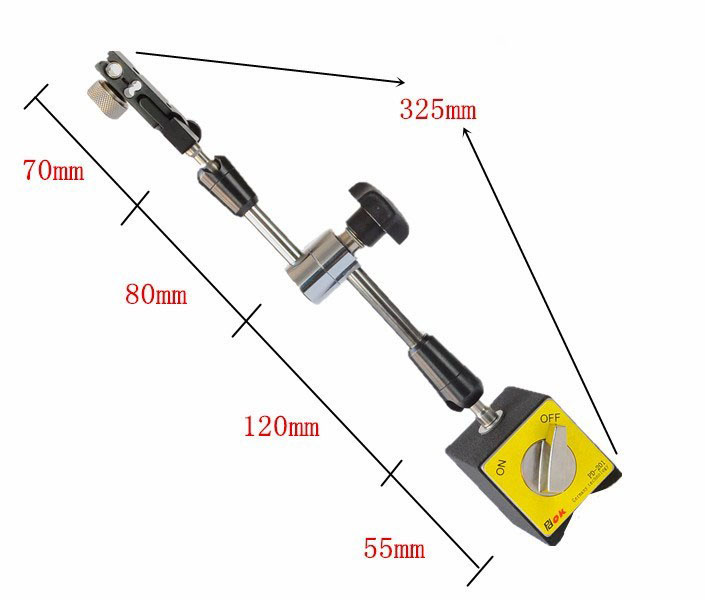 机械式万向磁性表座 百分表座 杠杠表座 万向支架PD-201 - 图3