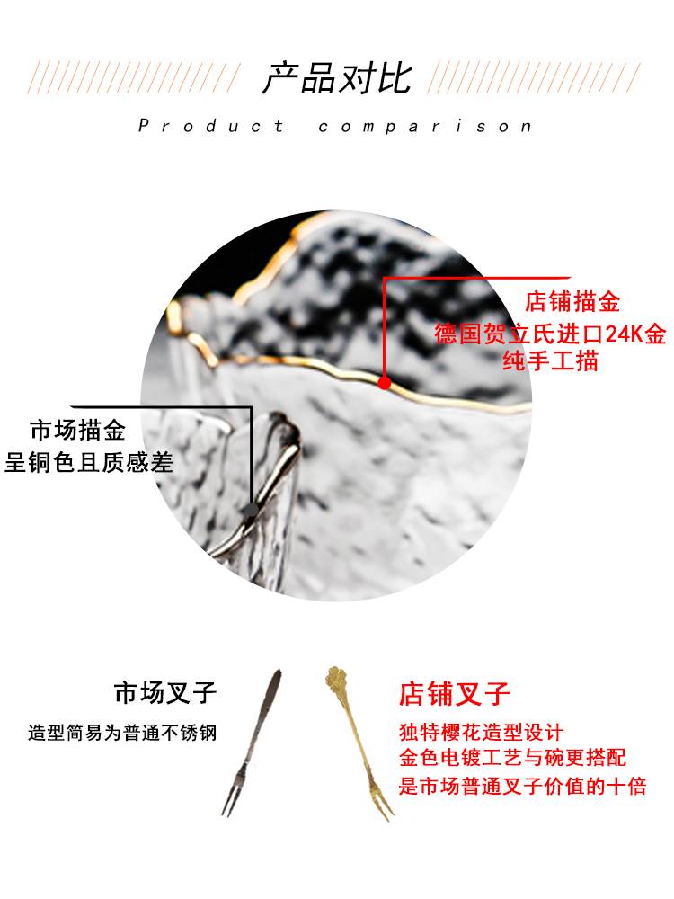 日式金边玻璃碗沙拉碗碗盘套装家用汤碗饭碗面碗创意甜品碗碟餐具 - 图0