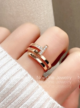 轻奢字母随形夸张ins时尚风戒指