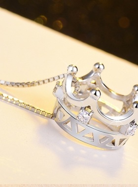 韩版公主风吊坠锁骨链礼物银饰品