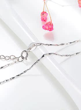 可调节水玻链盒子链瓜子链元宝链十字链纯银配链子饰品细项链裸链