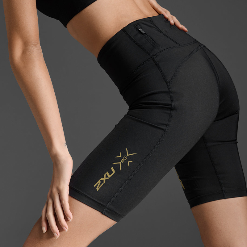 2XU Light Speed系列压缩裤MCS健身裤女中腰运动短裤跑步马拉松裤