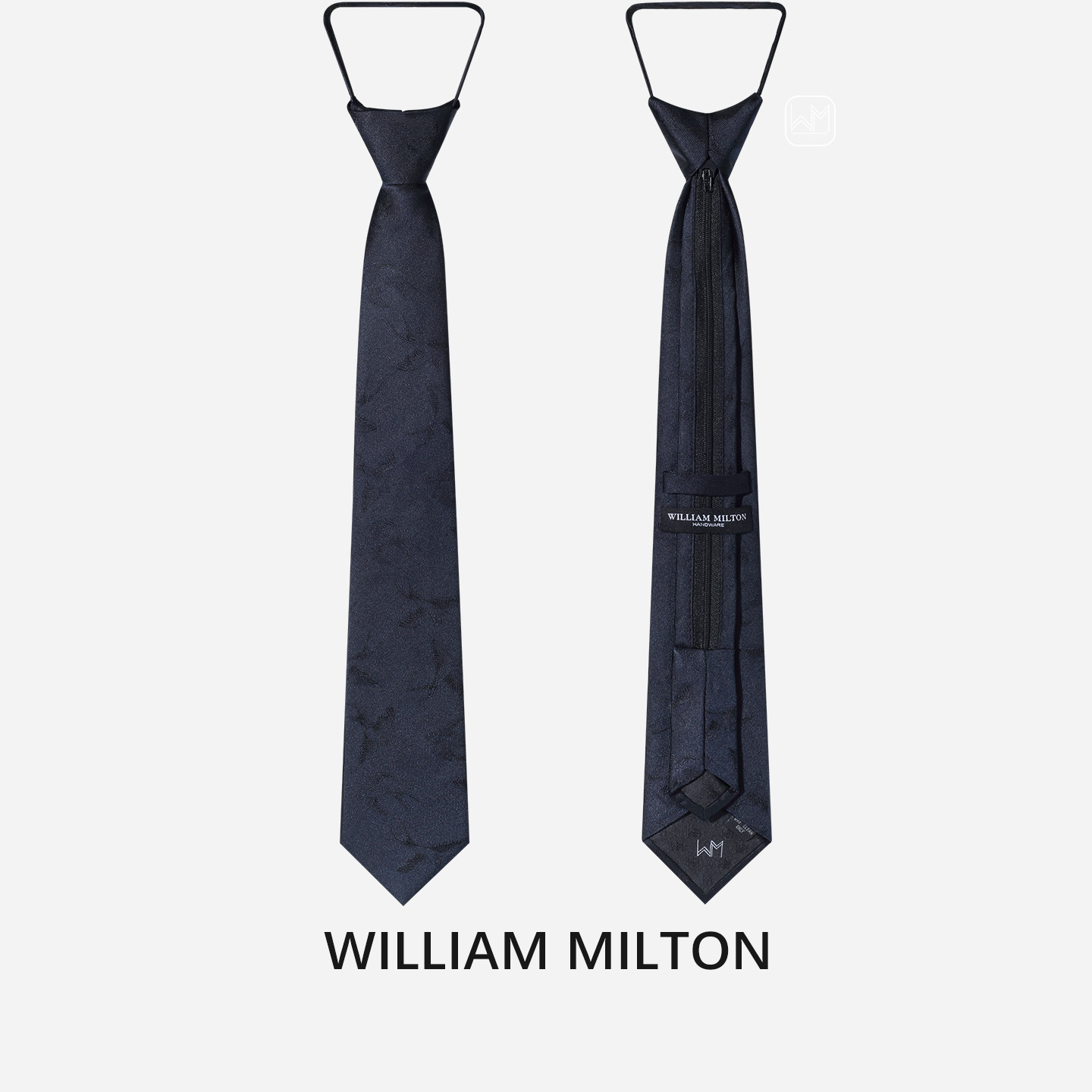 WILLIAM MILTON飞燕衔春真丝暗纹免打结领带男士轻奢商务拉链礼盒,淘宝优惠券,粉丝福利购,淘宝优惠卷