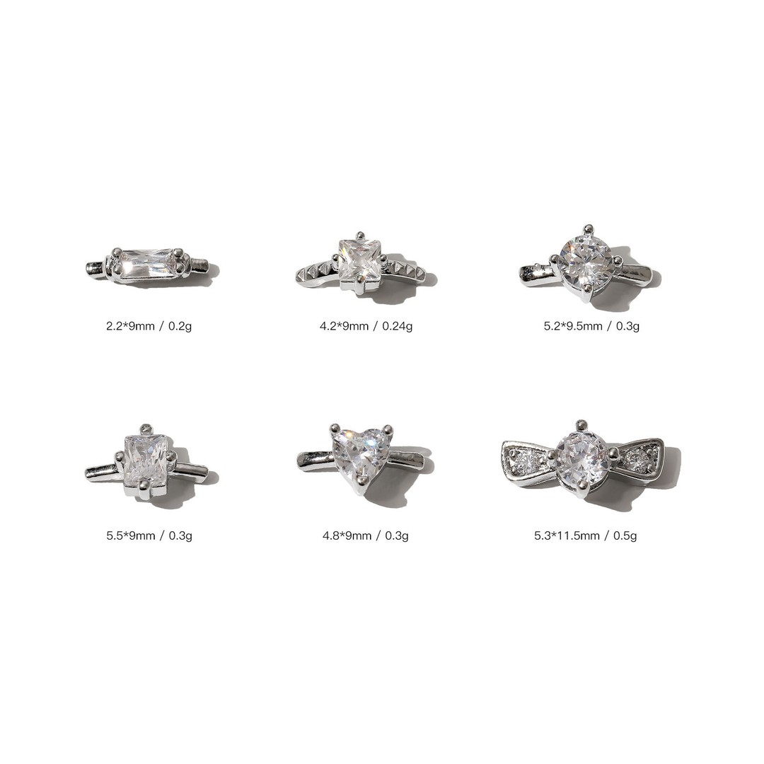 Zircon fingertip ring, manicure jewelry, light luxury, sparkling diamond nails, finished diamonds