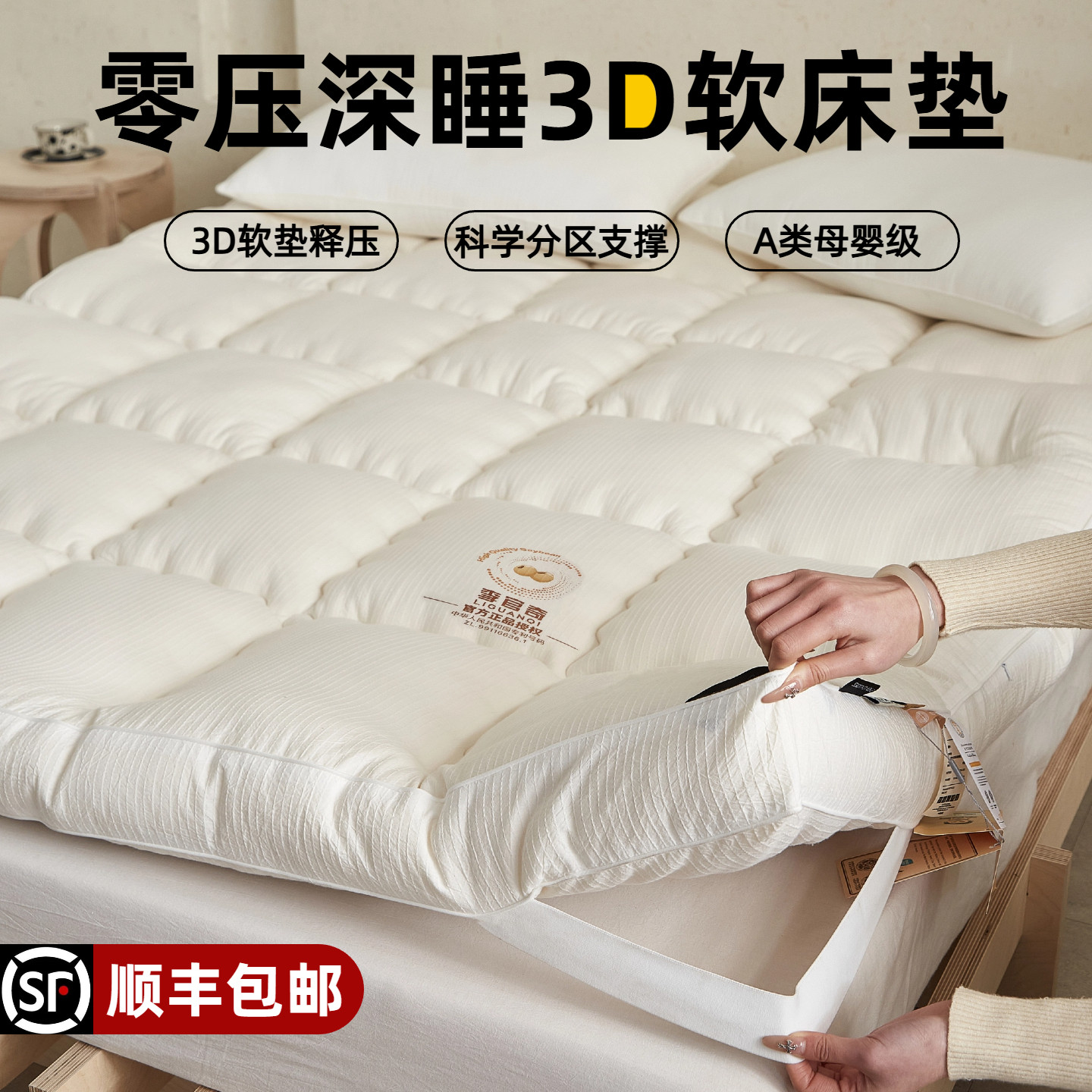 全棉李官奇大豆纤维抗菌软床垫子家用卧室榻榻米垫褥学生宿舍褥子