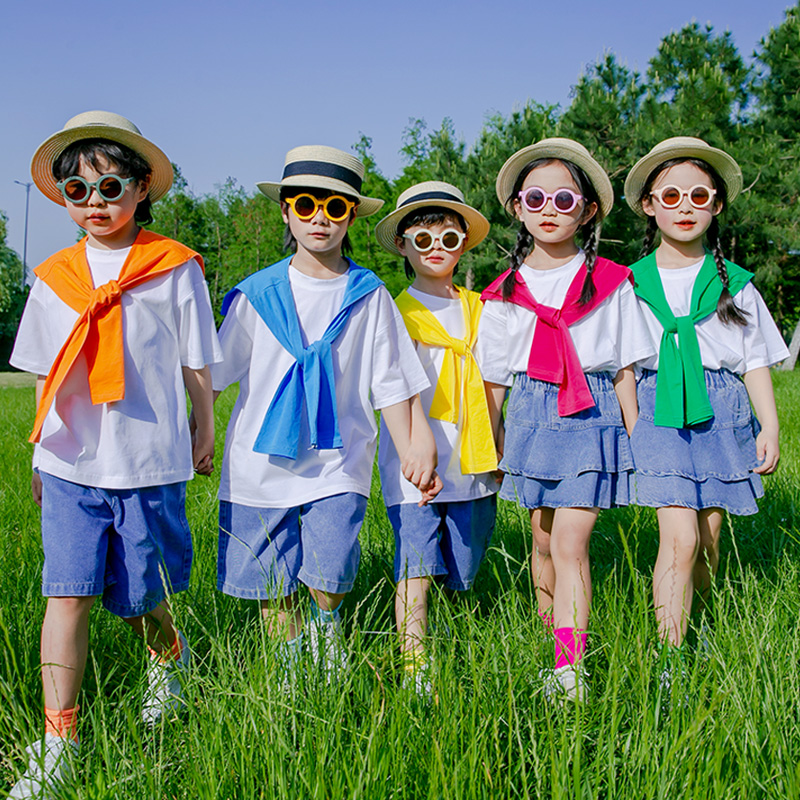 六一儿童演出服幼儿园亲子表演班服啦啦队小学生运动会糖果色服装