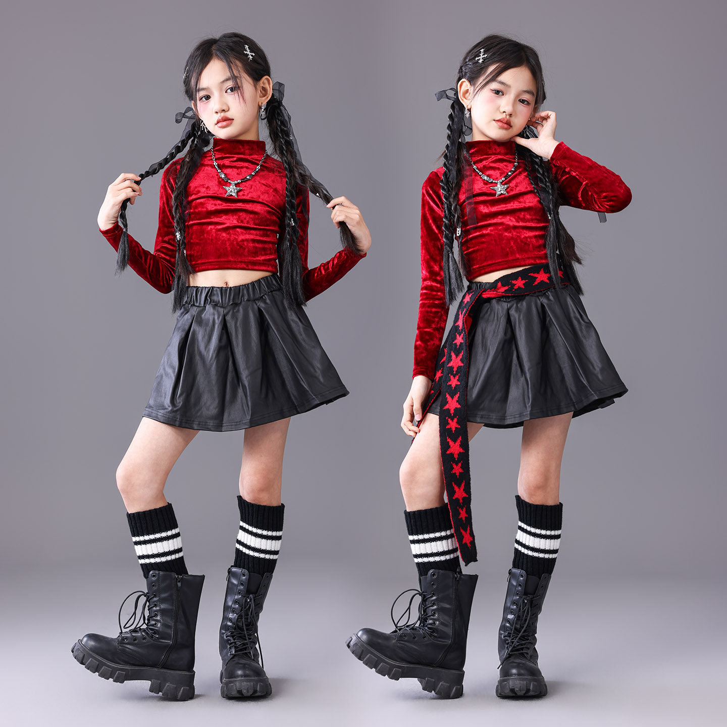 爵士舞女童服装潮酷时髦春晚儿童喜庆演出服女团jazz套装舞台表演,淘宝优惠券,粉丝福利购,淘宝优惠卷