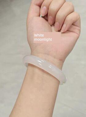 新中式琉璃素圈手镯女轻奢小众精致白月光手镯古风汉服配饰禁步