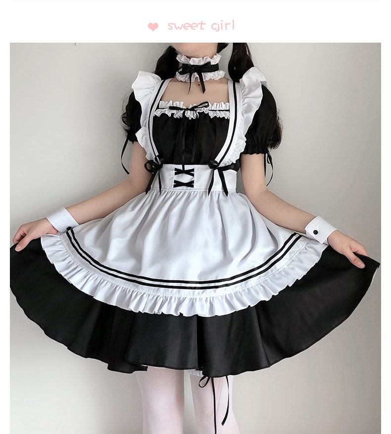女仆装日系cos可爱学生女装大佬连衣裙萝莉塔女佣套装二次元服装 - 图1