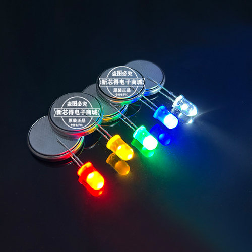 3/5mm小灯泡3V高亮led灯珠发光二极管草帽电源插座排插led指示灯 - 图3