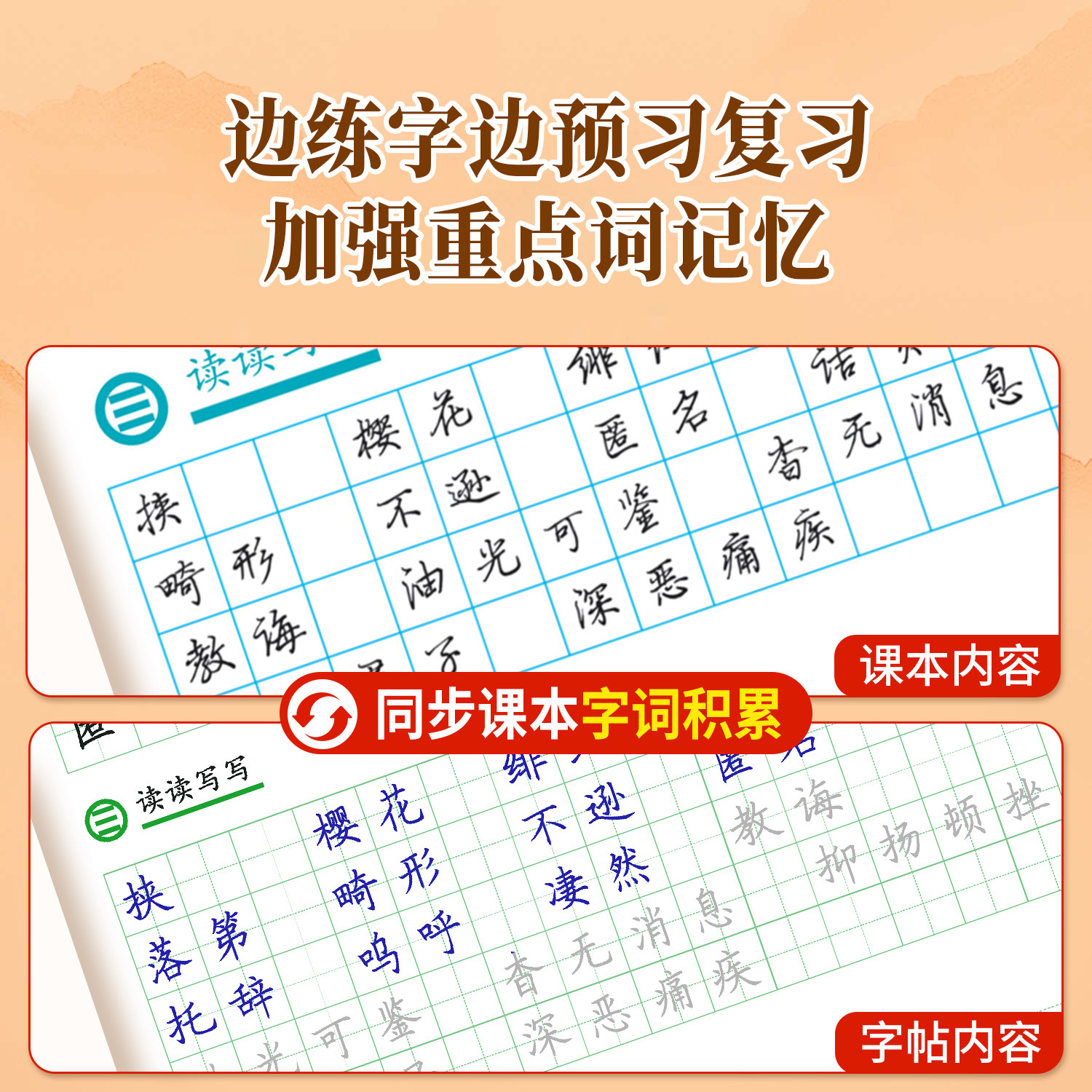 八年级上册语文字帖人教版 写字课课练8年级下课本同步练字帖RJ每日一练临摹初二硬笔书法练字本初中生专用控笔训练字帖中学生字帖