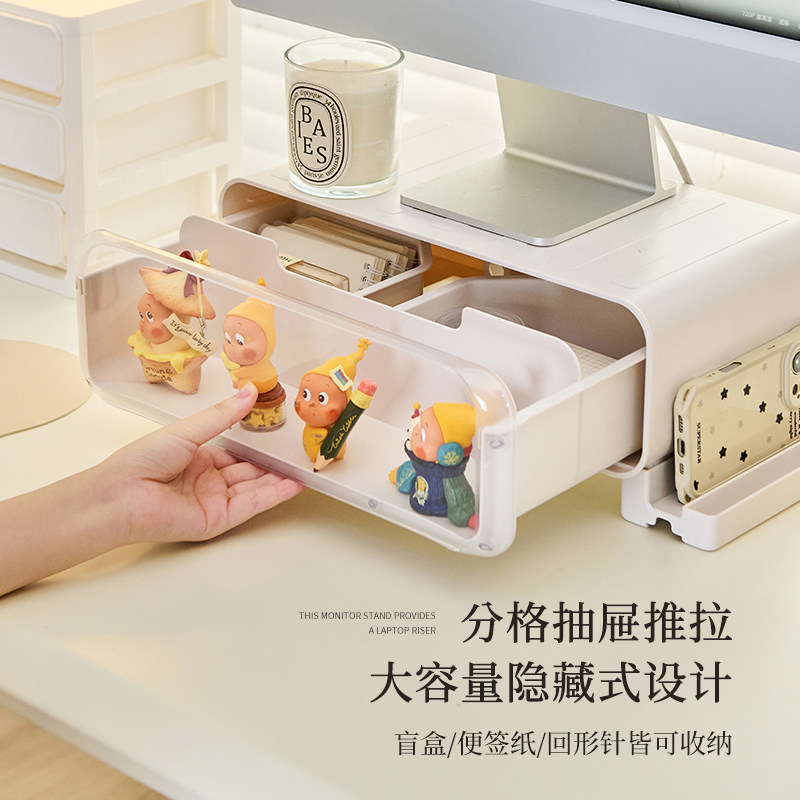 小号桌面显示器增高架盲盒手办收纳展示架透明置物架学生书桌办公,淘宝优惠券,粉丝福利购,淘宝优惠卷