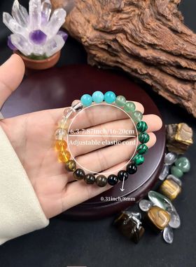 8mm Natural Stone Beaded Bracelet for Women Lucky Attract Lo