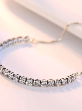 925 Sterling Silver Bracelet Love Elegant Zircon Tennis  Cry