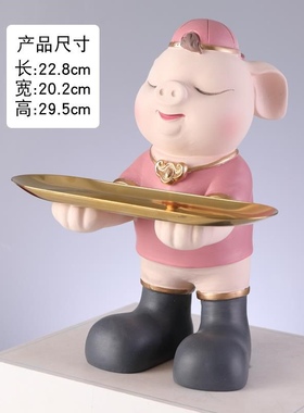 蝴蝶结女孩门口玄关钥匙收纳摆件客厅茶几果盘托盘轻奢家居装饰品