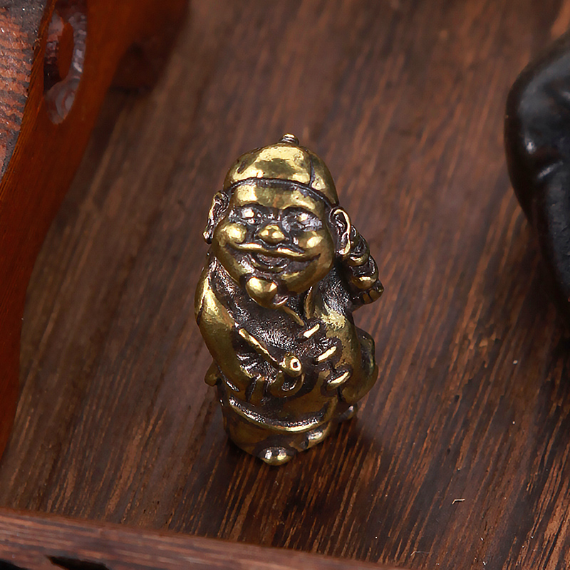 黄铜实心老财主挂件黄铜地主财老爷吊坠挂件财源滚滚桌面小摆件
