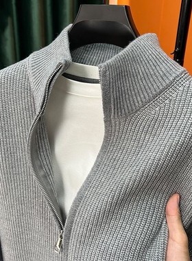 European Size Large Size Cardigan Solid lor Zipper Men's And