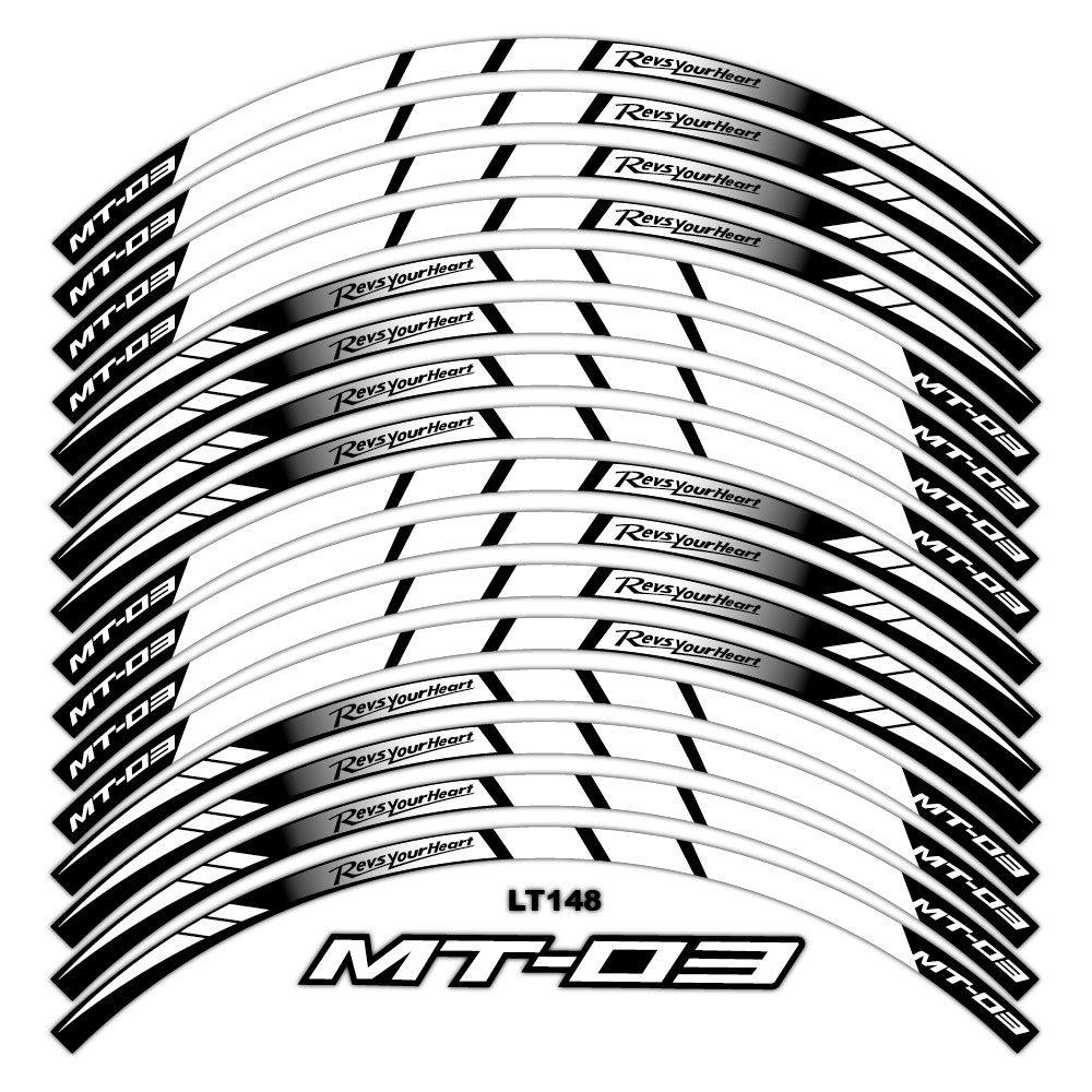 适用于雅马哈MT03轮毂贴轮胎贴反光字母贴防水贴纸贴花车贴改装