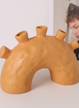 创意异形陶瓷花瓶样板间摆件