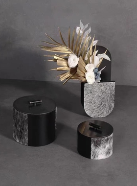 马毛收纳盒香薰样板房摆件