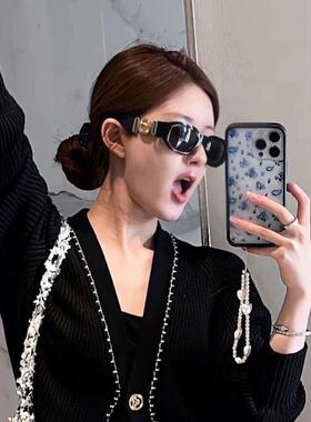 赵露思同款复古欧美风街拍太阳眼镜多边形网红辣妹街头高级感太阳