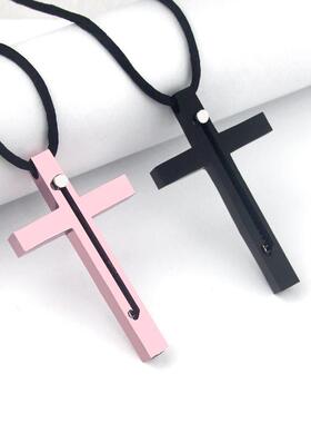 十字架小刀项链防身伸缩藏着针的吊坠卡针牙签防身狼自卫暗藏玄机