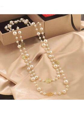 珍珠项炼女款2024新款爆款轻奢高级感秋冬长款毛衣炼大气高档配饰