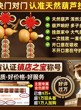 五帝钱门口门对门葫芦挂饰入户门天然纯铜铜钱串大门卧室胡芦挂件