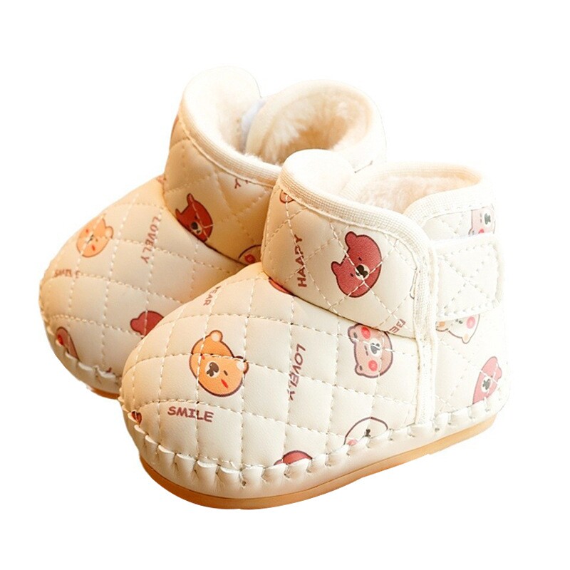 婴儿鞋秋冬季软底不掉0一1岁到12个月男女宝宝加绒软底保暖雪地靴